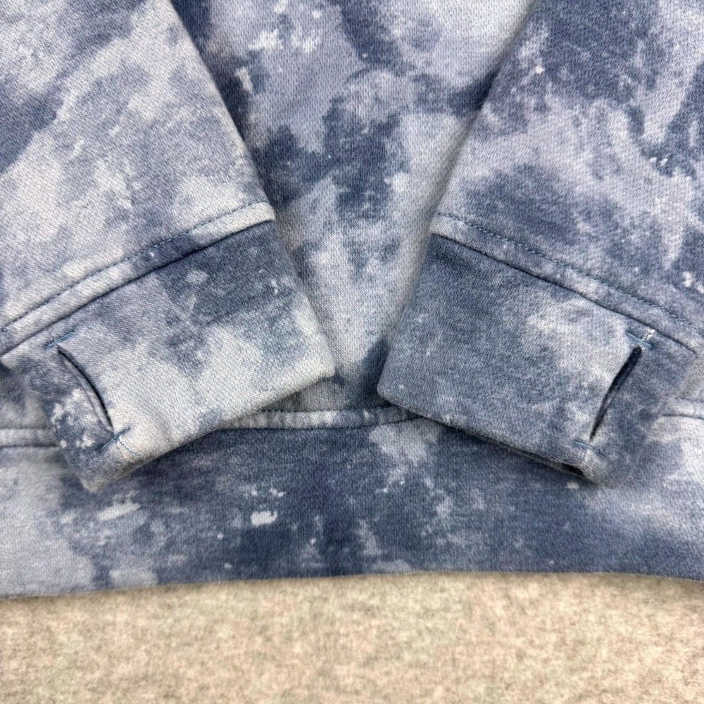 Abercrombie Kids Hoodie Kids 9/10 Blue Good Tie Dye Acid Wash Fleece Pullover - Picture 9 of 9